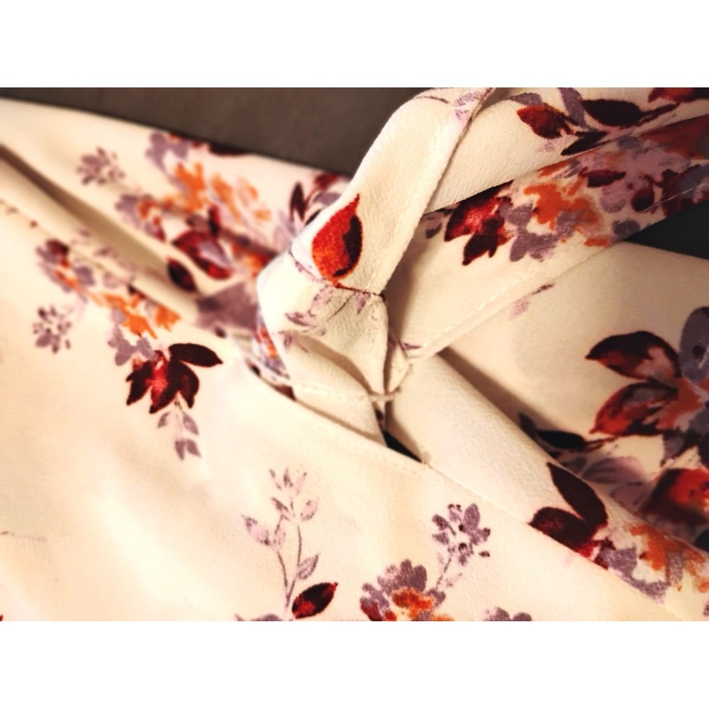 🌸1.STATE Floral Wrap Peasant Boho whimsygoth top preppy Long Sleeve V-Neck - Picture 7 of 9